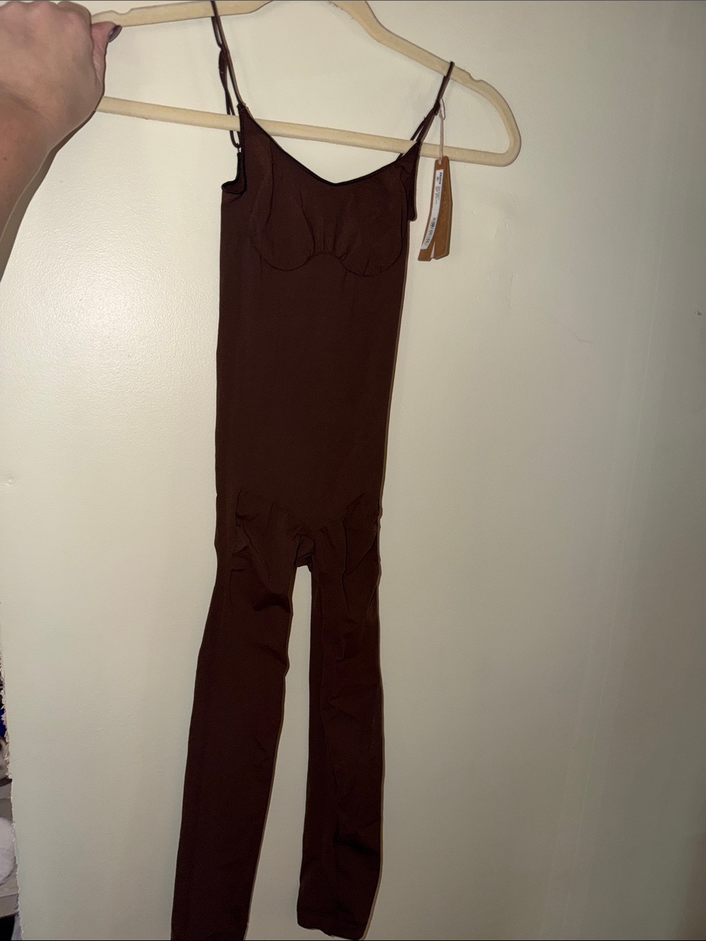 SKIMS Chocolate Brown Slim Spaghetti-Strap Bodysuit